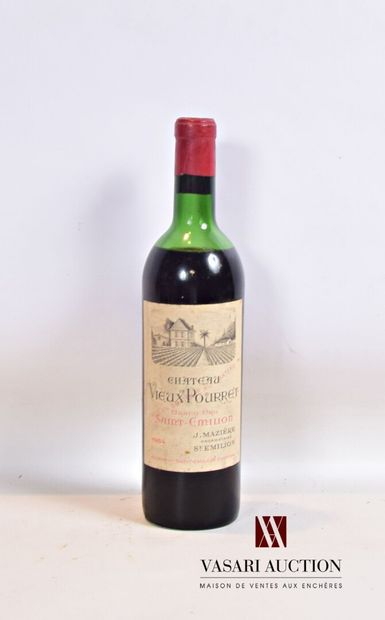 null 1 bouteille	Château VIEUX POURRET	St Emilion GC	1964

	Et. tachée. N : mi é...