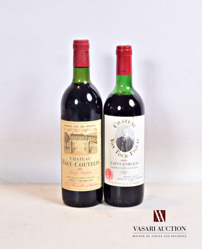 null Lot de 2 bouteilles comprenant :		

1 bouteille	Château HAUT COUTELIN	St Estèphe	1982

1...