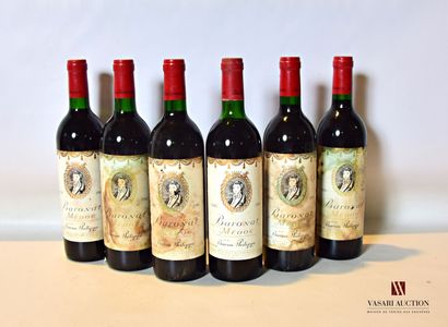 null 6 bouteilles	BARONAT	Médoc mise nég.	1986

	Et.: 2 un peu tachées, 4 tachées....