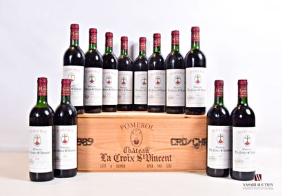 null 12 bouteilles	Château LA CROIX SAINT VINCENT	Pomerol	1989

	Et. à peine tachées....
