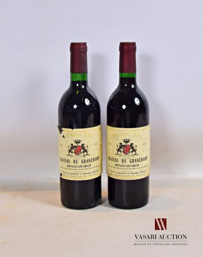 null 2 bouteilles	Château de GRANCHAMP	Montagne St Emilion	1983

	Et. fanées et tachées...