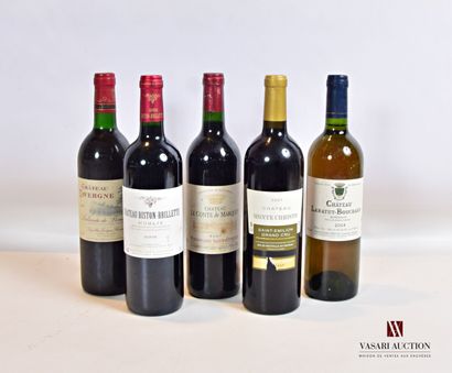 null Lot de 5 bouteilles comprenant :		

1 bouteille	Château LAVERGNE	Lalande de...