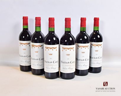 6 bouteilles	MOUTON CADET	Bordeaux mise nég.	1981

	Et....