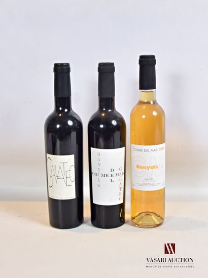 null Lot de 3 bouteilles comprenant :		

1 x 0,50 cl	BANYULS "Galateo" mise Coume...