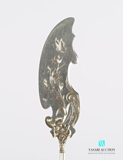 null Silver butter knife, the spatula decorated with plants and butterfly, the handle...
