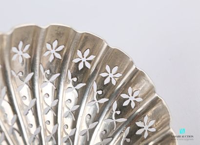 null Silver sprinkling spoon, the spoon openwork with floral motifs and the handle...