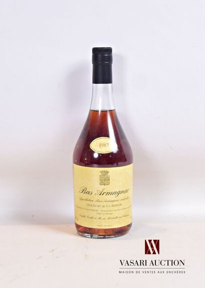 null 1 bouteille	Bas Armagnac CHÂTEAU LA BÉROJE mise B. L'Huillier		1987

	70 cl...