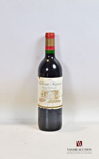 null 1 bouteille	Château RIPEAU	St Emilion GCC	1990

	Et. un peu tachée et déchirée....