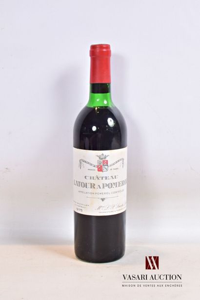 null 1 bouteille	Château LATOUR A POMEROL	Pomerol	1975

	Et. un peu tachée. N : haut...