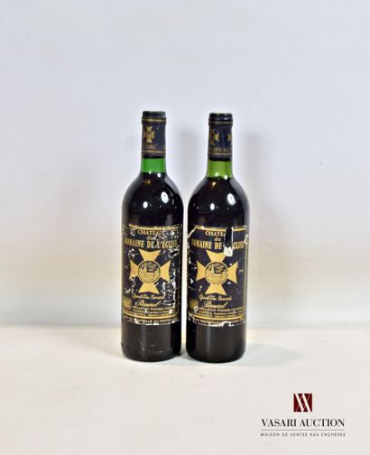 null 2 bouteilles	Château du DOMAINE DE L'EGLISE	Pomerol	1982

	Et. très usées et...
