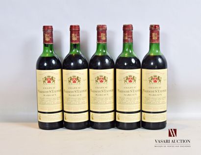null 5 bouteilles	Château MALESCOT ST EXUPÉRY	Margaux GCC	1982

	Et. un peu tachées....