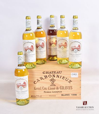 null 6 bouteilles	Château CARBONNIEUX	Graves GCC blanc 	1998

	Présentation, niveau...