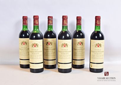 null 6 bouteilles	Château MALESCOT ST EXUPÉRY	Margaux GCC	1982

	Et. un peu tachées....