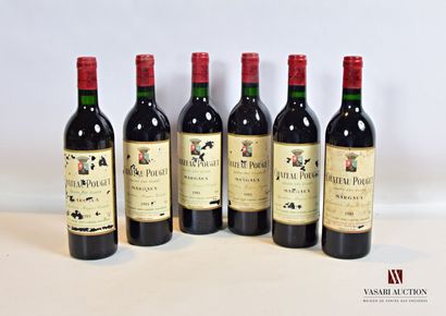 null 6 bouteilles	Château POUGET	Margaux GCC	1985

	Et. fanées et tachées (avec plus...