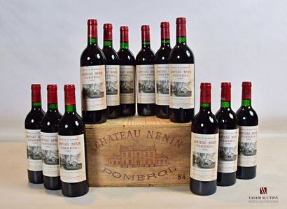 null 12 bouteilles	Château NÉNIN	Pomerol	1984

	Et. tachées (1 petite petite déchirure)....