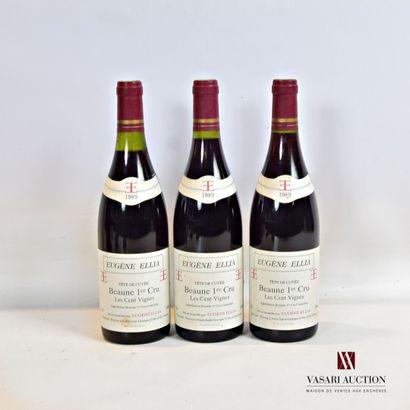 null 3 bouteilles	BEAUNE 1er Cru Les Cent Vignes mise Eugène Ellia nég.		1989

	Et....