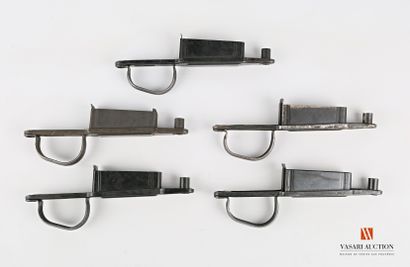 null Éléments de fusil MAUSER 98, sous-garde à large pontet (5), bronzage d'origine,...