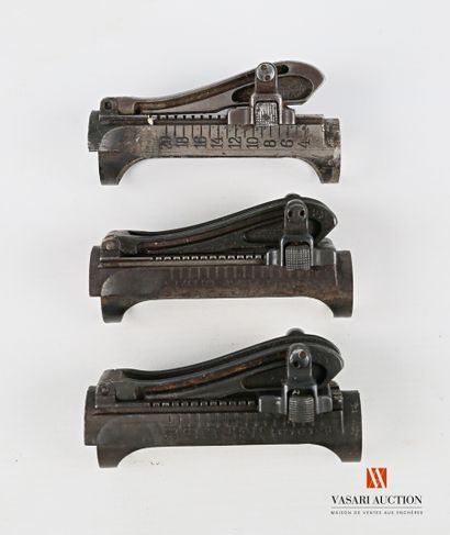 null Éléments de fusil MAUSER G 98, hausse « escargot » complète (3), bronzage d'origine,...
