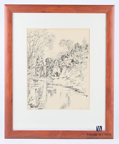 null BRUN Laure (20th century)

View of a park 

Engraving in black

Signed lower...