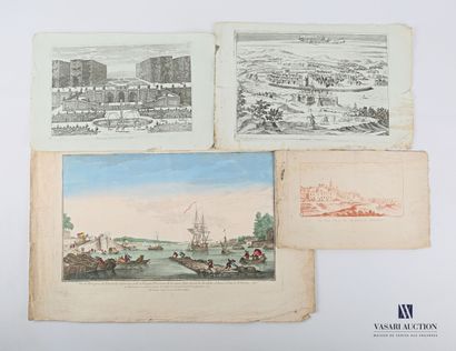 null Lot comprising four optical views:

- View of a part of the mountains of Montmartre...