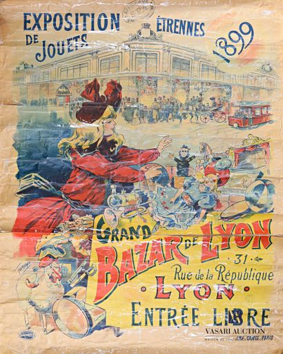 null Lot comprenant deux affiches :

- Grand Bazar de Lyon Exposition de jouets Etrennes...