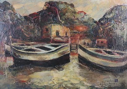 null POLIMENO Paolo (1919-2007)

Barques échoués 

Huile sur toile 

Signée en bas...