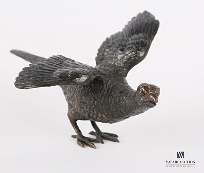 null Bronze subject representing a pheasant with its wings spread.

Height : 7,5...