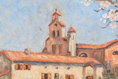 null DORVAL Henry 

View of a church 

Oil on canvas

Signed and dated 49 lower right

42,5...