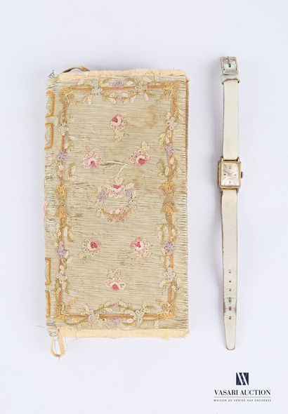 null Lot including a notebook, the cover with woven decoration with garlands and...