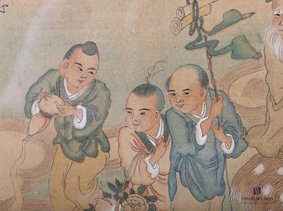 null ASIA

Set of four paintings on silk representing scenes of life with sage, geisha...