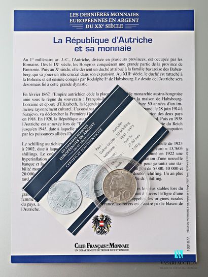 null CLUB FRANCAIS DE LA MONNAIE 

Silver coin 640 thousandths showing on the obverse...