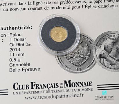 null FRENCH COIN SOCIETY

Gold coin 999 thousandths showing on the obverse the meeting...