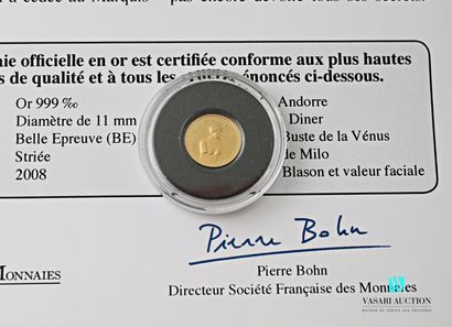 null FRENCH COIN COMPANY

Gold coin 999 thousandths showing on the obverse the bust...