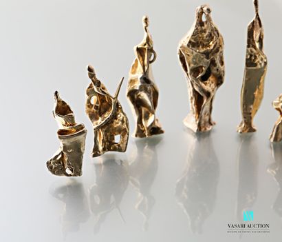 null CARCAN René (1925-1933)

Suite of seven gilt silver pendants representing antropomorphic...