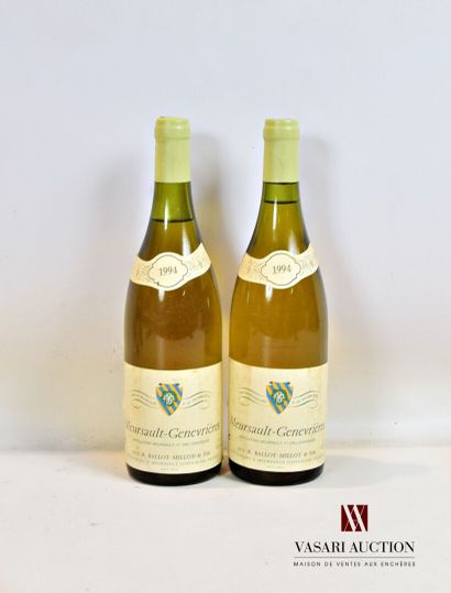 null 2 bouteilles MEURSAULT-GENEVRIÈRES 1er Cru mise Ballot-Millot & Fils Vit.		1994

	Et....