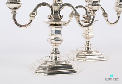 null Pair of candelabras with three arms of lights, said to be "à la financière",...