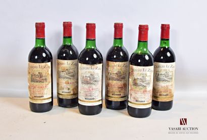 null 6 bouteilles	Château LE ZARA	Côtes de Bourg mise coop	1983

	Et. fanées et tachées....