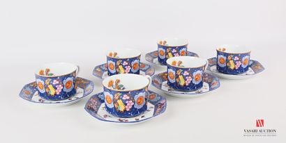 null HERMES - Paris Model created in 1989

Set of six cups and their saucers of octagonal...