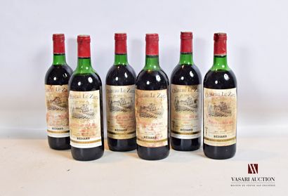 null 6 bottles Château LE ZARA Côtes de Bourg mise coop 1983

	Faded and stained....
