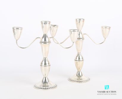 null Pair of three-light candelabra that can be used as a table end or candlestick,...