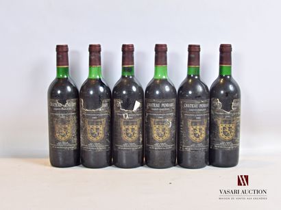 null 6 bottles Château PENDARY St Emilion 1985

	And. a little faded, stained, more...