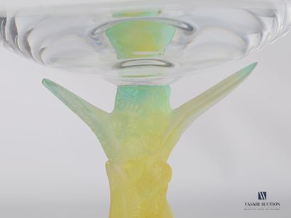 null DAUM FRANCE

Crystal bowl, the glass paste leg forming a vine stock 

Marked...
