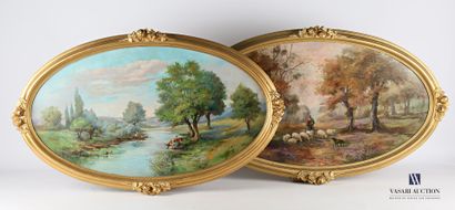 null LENOBLE Louis-Julie (1815-1876)

Paysages animées

Deux huiles sur panneau

Signées...