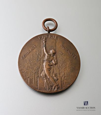 null Médaille en bronze d'après Henri Chapu (1833-1891) "Union des sociétés de gymnastique...