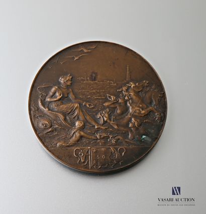 null Médaille en bronze d'après Joseph François Joindy (1832-1906) Société d'Océanographie...