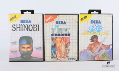 null SEGA

Lot de trois jeux vidéo pour console de jeu SEGA Master System comprenant,...