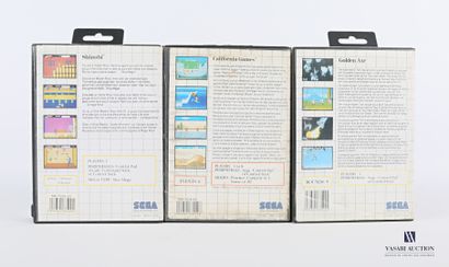 null SEGA

Lot de trois jeux vidéo pour console de jeu SEGA Master System comprenant,...