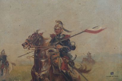 null R. ARMA (XIXème siècle)

Porte étendard sur son cheval

Huile sur toile 

Signée...