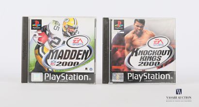 null Lot de deux jeux video pour playstation comprenant, MADDEN 2000 et KNOCKOUT...