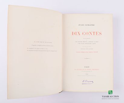 null [YOUTH]

LEMAITRE Jules - Dix contes - H. Lecène et H. Oudin 1890 - one volume...